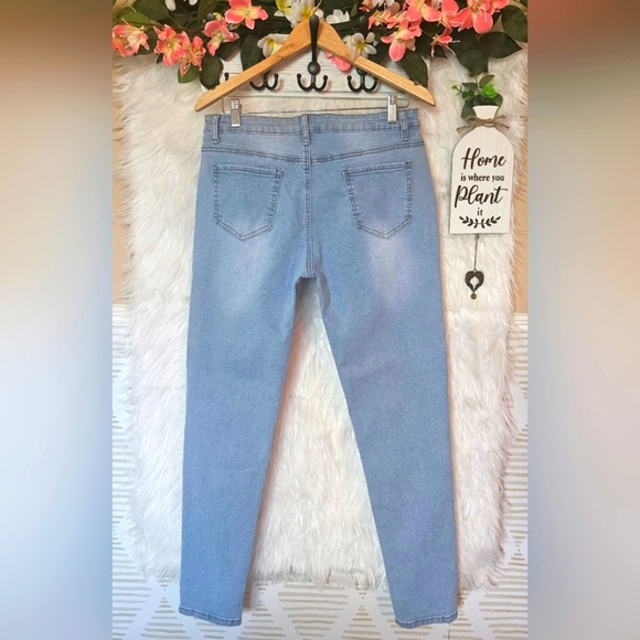 Shein High Waist Light Wash Skinny Jeans - Picture 2 of 4